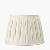 Odette 35cm White Linen Cotton Slub Pinch Pleat  Tapered Lampshade