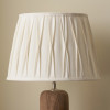 Odette 35cm White Linen Cotton Slub Pinch Pleat  Tapered Lampshade