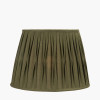 Odette 40cm Olive Green Cotton Slub Pinch Pleat  Tapered Lampshade