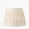 Odette 40cm White Linen Cotton Slub Pinch Pleat  Tapered Lampshade