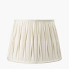 Odette 40cm White Linen Cotton Slub Pinch Pleat  Tapered Lampshade