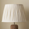 Odette 40cm White Linen Cotton Slub Pinch Pleat  Tapered Lampshade