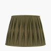 Odette 45cm Olive Green Cotton Slub Pinch Pleat  Tapered Lampshade