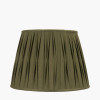 Odette 45cm Olive Green Cotton Slub Pinch Pleat  Tapered Lampshade