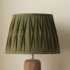 Odette 45cm Olive Green Cotton Slub Pinch Pleat  Tapered Lampshade