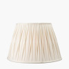 Odette 45cm White Linen Cotton Slub Pinch Pleat  Tapered Lampshade