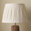Odette 45cm White Linen Cotton Slub Pinch Pleat  Tapered Lampshade