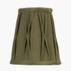 Odette 14cm Olive Green Cotton Slub Pinch Pleat Tall Tapered Candle Clip Lampshade