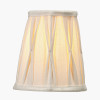 Odette 14cm White Linen Cotton Slub Pinch Pleat Tall Tapered Candle Clip Lampshade