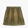 Odette 16cm Olive Green Cotton Slub Pinch Pleat  Tapered Lampshade