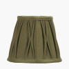 Odette 16cm Olive Green Cotton Slub Pinch Pleat  Tapered Lampshade