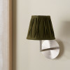 Odette 16cm Olive Green Cotton Slub Pinch Pleat  Tapered Lampshade