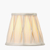 Odette 16cm White Linen Cotton Slub Pinch Pleat Tapered Lampshade