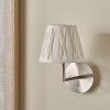 Odette 16cm White Linen Cotton Slub Pinch Pleat Tapered Lampshade