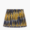 Suri 25 cm Navy and Yellow Ikat Patterned Mushroom Pleat Tapered Lampshade