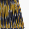 Suri 25 cm Navy and Yellow Ikat Patterned Mushroom Pleat Tapered Lampshade