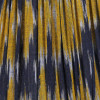 Suri 25 cm Navy and Yellow Ikat Patterned Mushroom Pleat Tapered Lampshade