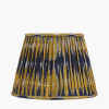 Suri 30 cm Navy and Yellow Ikat Patterned Mushroom Pleat Tapered Lampshade