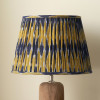 Suri 30 cm Navy and Yellow Ikat Patterned Mushroom Pleat Tapered Lampshade
