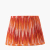 Suri 30 cm Pink and Orange Ikat Patterned Mushroom Pleat Tapered Lampshade