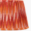 Suri 30 cm Pink and Orange Ikat Patterned Mushroom Pleat Tapered Lampshade