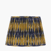 Suri 35 cm Navy and Yellow Ikat Patterned Mushroom Pleat Tapered Lampshade