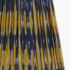 Suri 35 cm Navy and Yellow Ikat Patterned Mushroom Pleat Tapered Lampshade