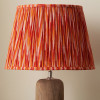 Suri 40 cm Pink and Orange Ikat Patterned Mushroom Pleat Tapered Lampshade