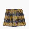 Suri 45 cm Navy and Yellow Ikat Patterned Mushroom Pleat Tapered Lampshade