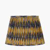 Suri 45 cm Navy and Yellow Ikat Patterned Mushroom Pleat Tapered Lampshade