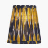 Suri 14cm Navy and Yellow Ikat Patterned Mushroom Pleat Tall Tapered Candle Clip Lampshade