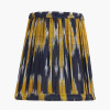 Suri 14cm Navy and Yellow Ikat Patterned Mushroom Pleat Tall Tapered Candle Clip Lampshade