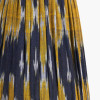 Suri 14cm Navy and Yellow Ikat Patterned Mushroom Pleat Tall Tapered Candle Clip Lampshade