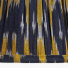 Suri 14cm Navy and Yellow Ikat Patterned Mushroom Pleat Tall Tapered Candle Clip Lampshade