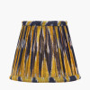Suri 16 cm Navy and Yellow Ikat Patterned Mushroom Pleat Tapered Lampshade