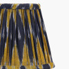 Suri 16 cm Navy and Yellow Ikat Patterned Mushroom Pleat Tapered Lampshade