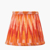 Suri 16 cm Pink and Orange Ikat Patterned Mushroom Pleat Tapered Lampshade