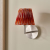 Suri 16 cm Pink and Orange Ikat Patterned Mushroom Pleat Tapered Lampshade