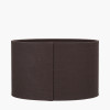Lino 25cm Bitter Chocolate Self Lined Linen Cylinder Lampshade
