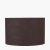Lino 35cm Bitter Chocolate Self Lined Linen Cylinder Lampshade