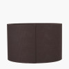 Lino 35cm Bitter Chocolate Self Lined Linen Cylinder Lampshade