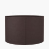 Lino 45cm Bitter Chocolate Self Lined Linen Cylinder Lampshade