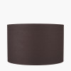Lino 50cm Bitter Chocolate Self Lined Linen Cylinder Lampshade