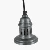 Dark Antique Silver Metal Electrical Ceiling Fitting for Café and Dome Pendants