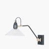 Matt Black Metal and Clear Glass Cone Wall Light