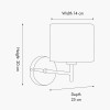 Plaza Silver Metal Straight Arm Wall Light