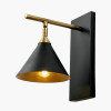 Zeta Matt Black and Antique Brass Wall Lamp