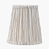 Piero Antique Bronze Metal Double Wall Light with Thiago 14cm Natural Stripe Mushroom Pleat Tall Tapered Candle Clip Lampshade