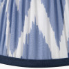 Piero Antique Bronze Metal Double Wall Light with Kamilah 16cm Blue Chevron Patterned Mushroom Pleat Tapered Lamp Shade
