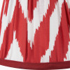 Piero Antique Bronze Metal Double Wall Light with Kamilah 16cm Red Chevron Patterned Mushroom Pleat Tapered Lamp Shade